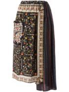 No21 Floral Border Asymmetric Skirt, Women's, Size: 44, Silk