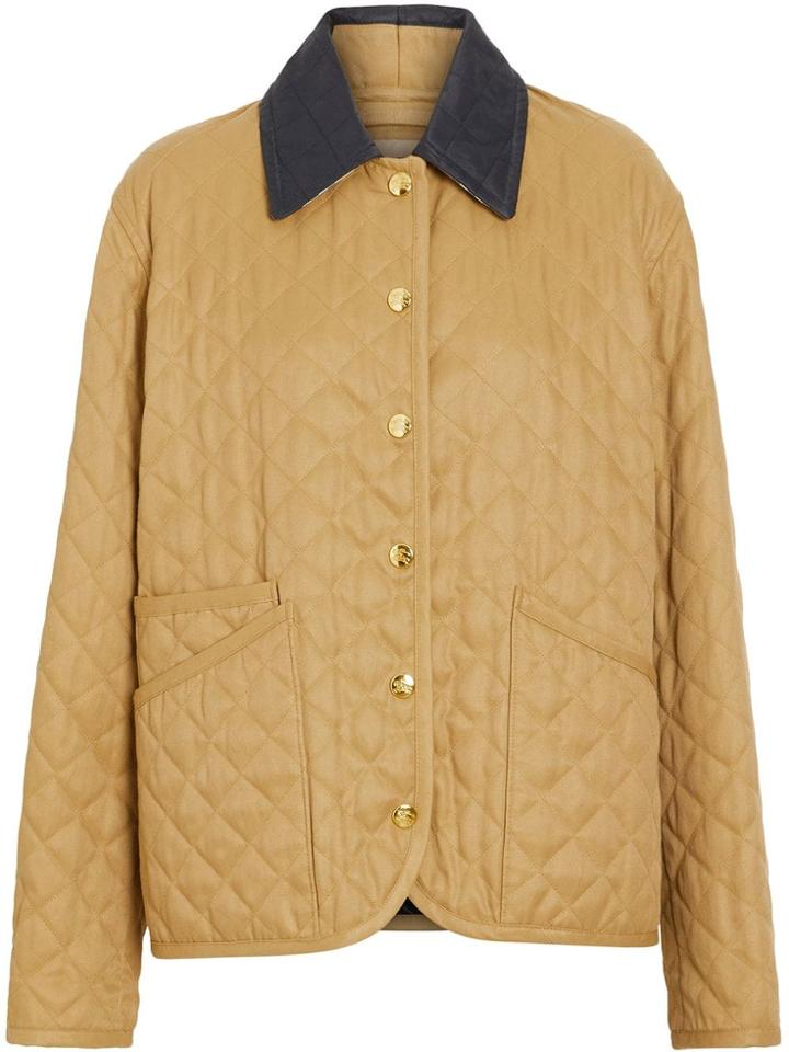 Burberry Diamond Quilted Barn Jacket - Brown