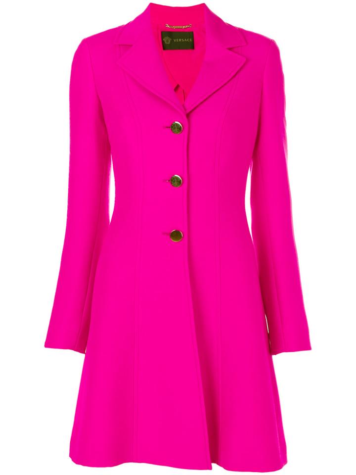 Versace Single-breasted Coat - Pink & Purple