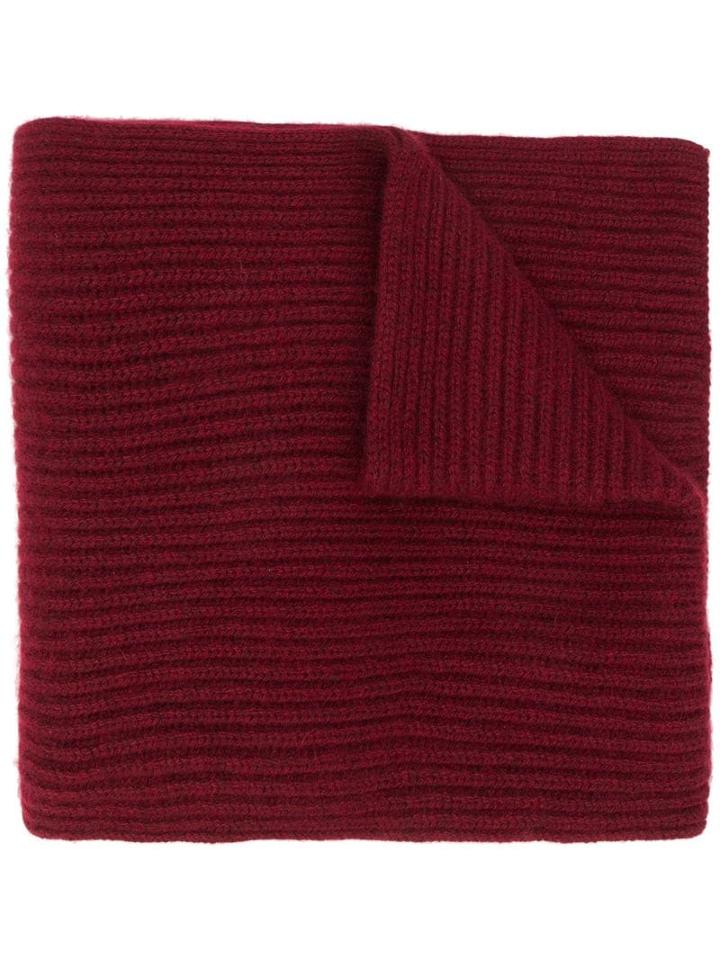 Pringle Of Scotland Ribbed Scarf - Red