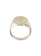 Henson Carved Oval Ring, Adult Unisex, Size: 60, Metallic