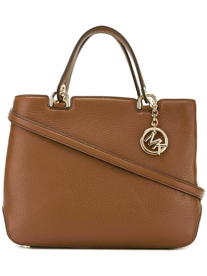 Michael Michael Kors - Logo Top Handle Tote - Women - Calf Leather - One Size, Brown, Calf Leather