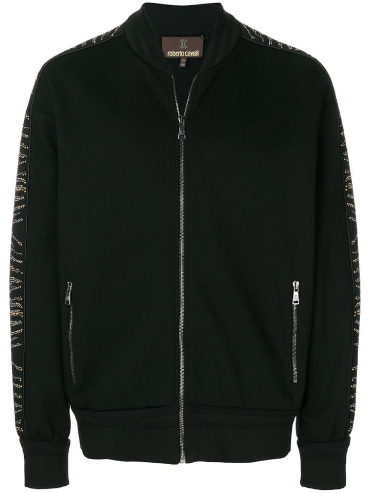 Roberto Cavalli Zip Front Sweatshirt - Black