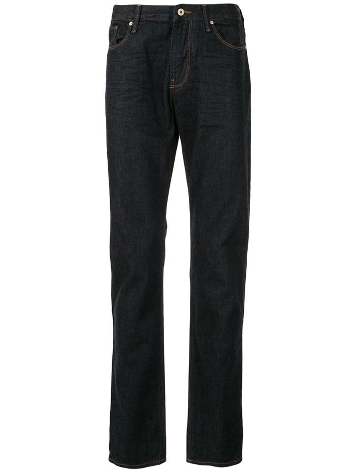 Emporio Armani High Rise Straight Leg Jeans - Blue