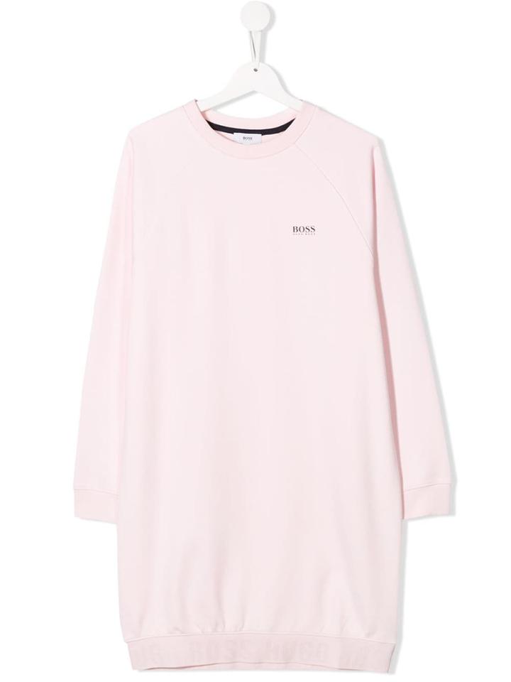 Boss Kids Crew Neck Sweater Dress - Pink