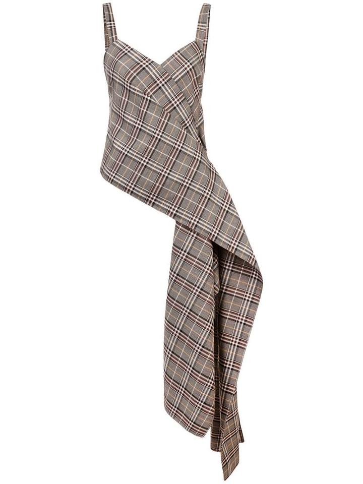 Monse Plaid Asymmetric Top - Multicolour