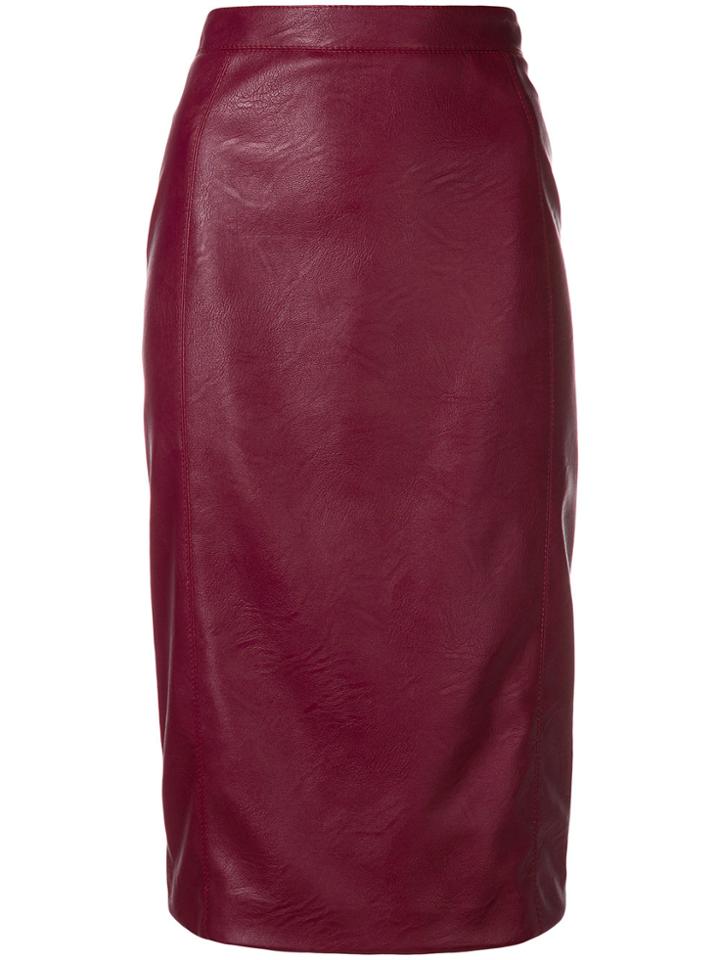 Stella Mccartney Faux Leather Pencil Skirt - Red