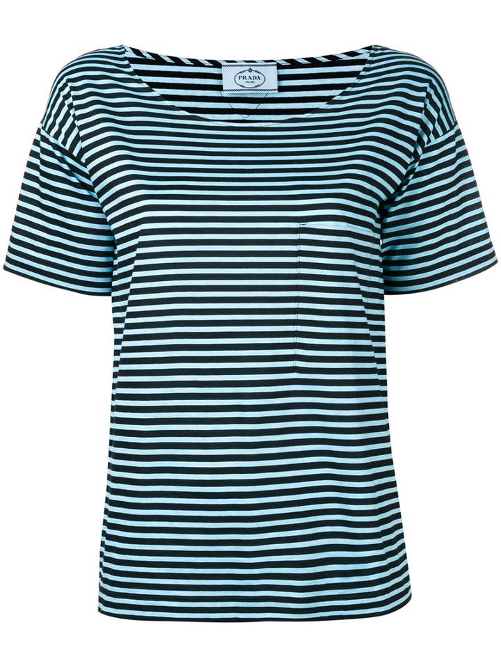 Prada Striped Sweatshirt, Women's, Size: Xs, Black, Cotton