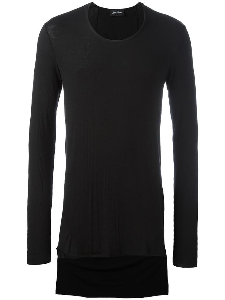 Andrea Ya'aqov High Low T-shirt, Men's, Size: Small, Black, Spandex/elastane/viscose/cashmere