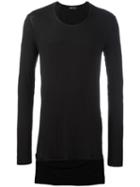 Andrea Ya'aqov High Low T-shirt, Men's, Size: Small, Black, Spandex/elastane/viscose/cashmere