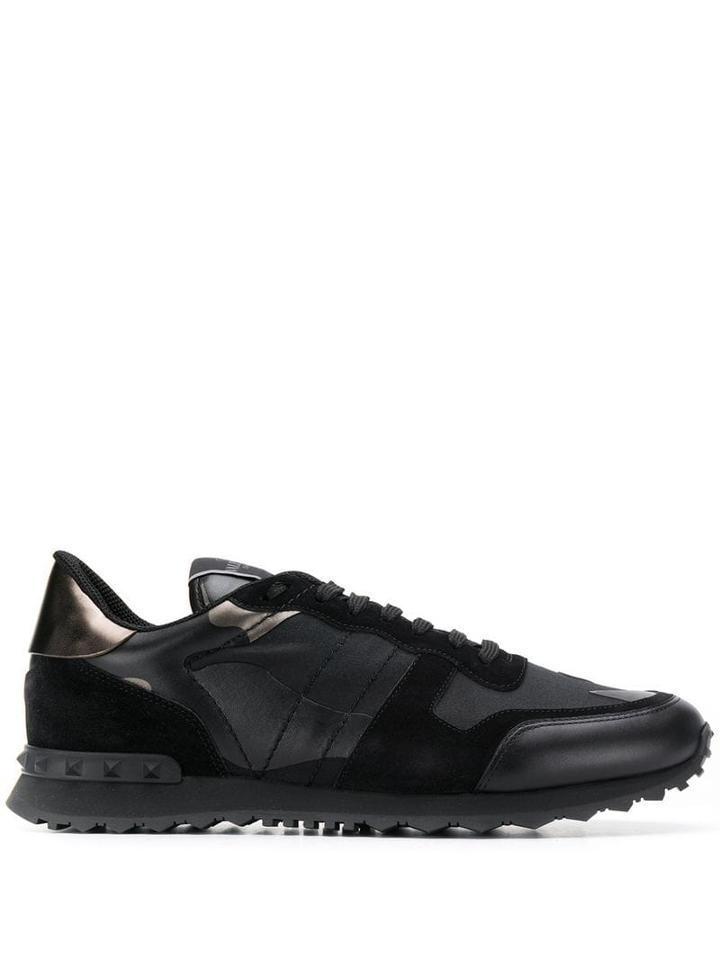 Valentino Valentino Garavani Rockrunner Monochrome Sneakers - Black