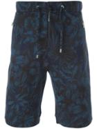 Etro Floral Print Shorts, Men's, Size: Large, Blue, Cotton/polyamide