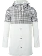 Stutterheim Dogtooth Print Coat, Adult Unisex, Size: Small, White, Polyester/pvc/cotton