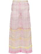 Susan Fang Organza Straight Leg Trousers - Pink