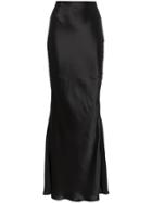 Olivier Theyskens Bias Cut Flared Long Silk Skirt - Black
