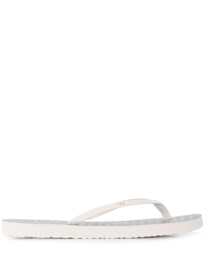 Tory Burch T-logo Flip Flops - White