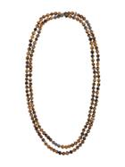 Tateossian Mesh Beaded Necklace - Brown