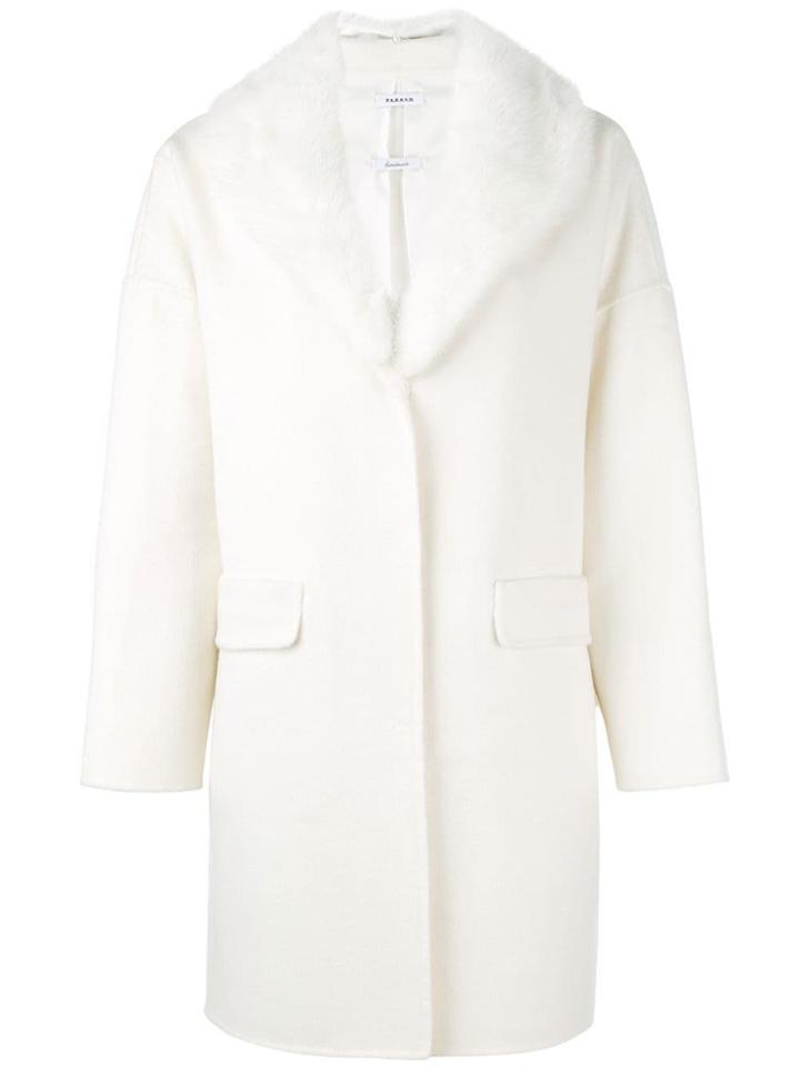 P.a.r.o.s.h. Mink Fur Trim Coat - White