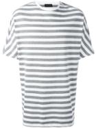 Diesel Black Gold Striped Boxy T-shirt, Men's, Size: Large, Grey, Cotton