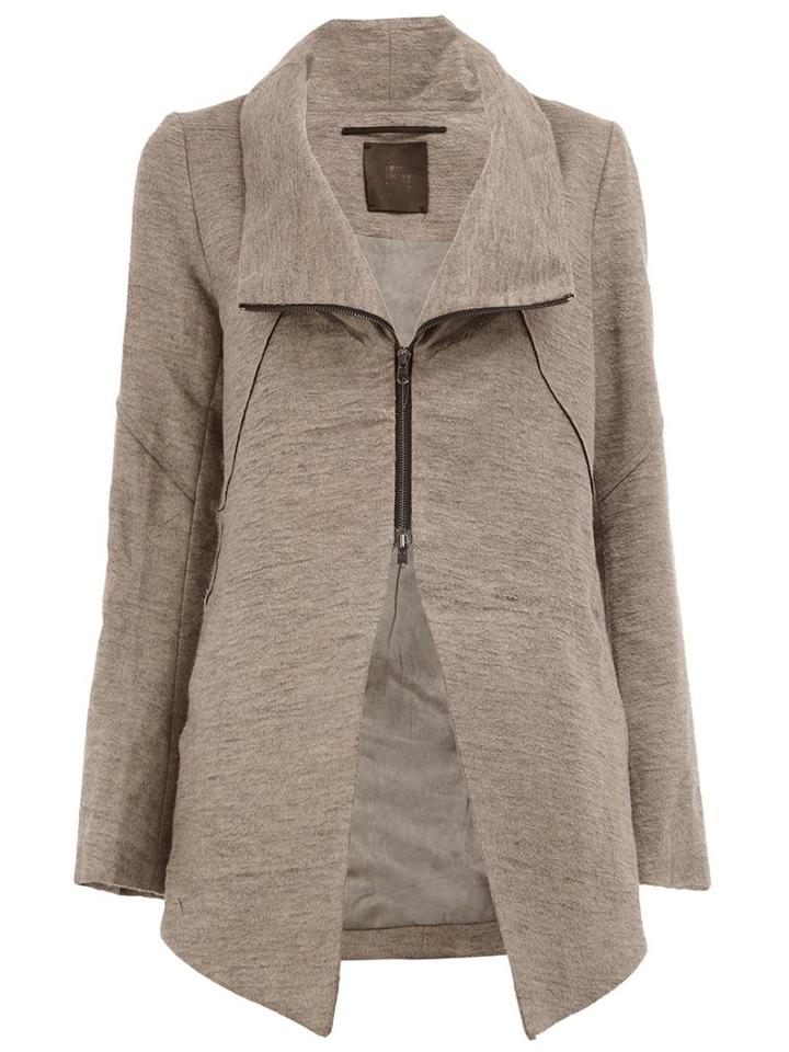 Lost & Found Ria Dunn Zip Up Coat, Women's, Size: Medium, Grey, Cotton/linen/flax