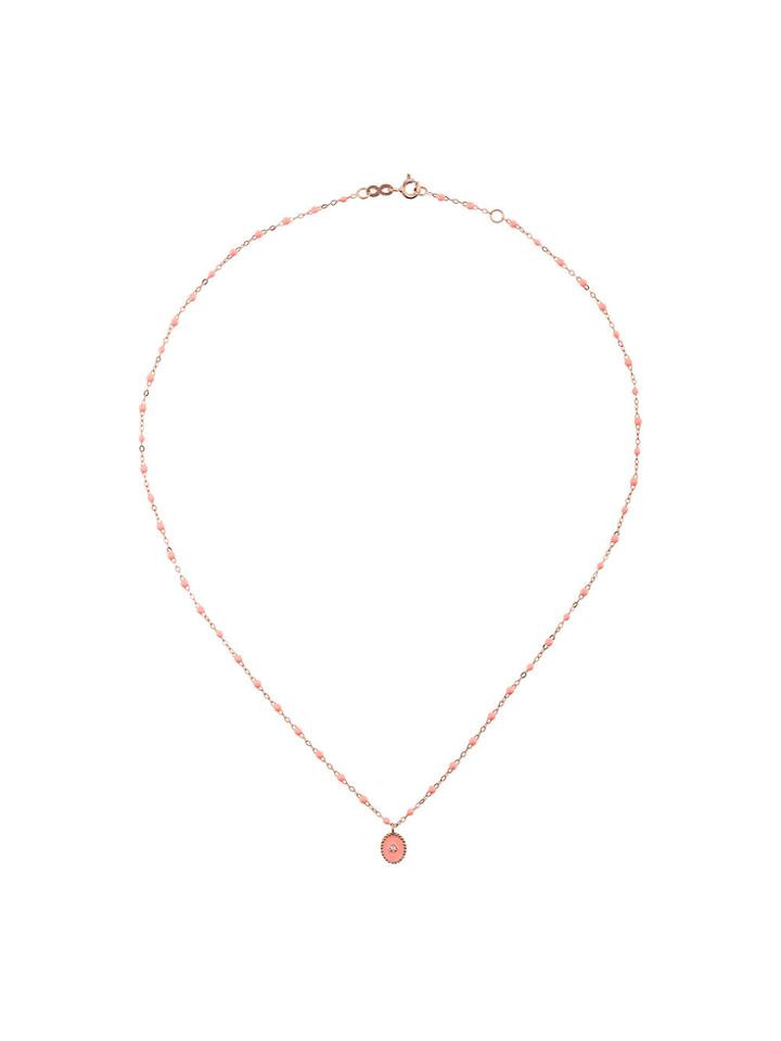 Gigi Clozeau Salmon Pink Rg Diamond And Rose Gold Necklace - Yellow &