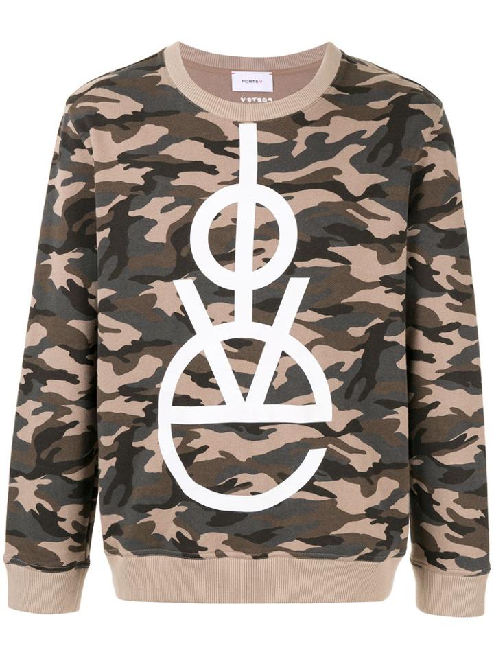 Ports V Love Camo Sweater - Green
