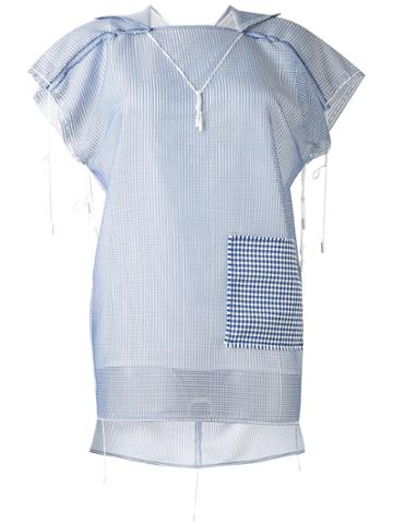 Steven Tai Layered Checked Top - Blue