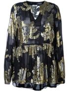 P.a.r.o.s.h. Embroidered Tunic, Women's, Black, Silk/metallic Fibre/polyester