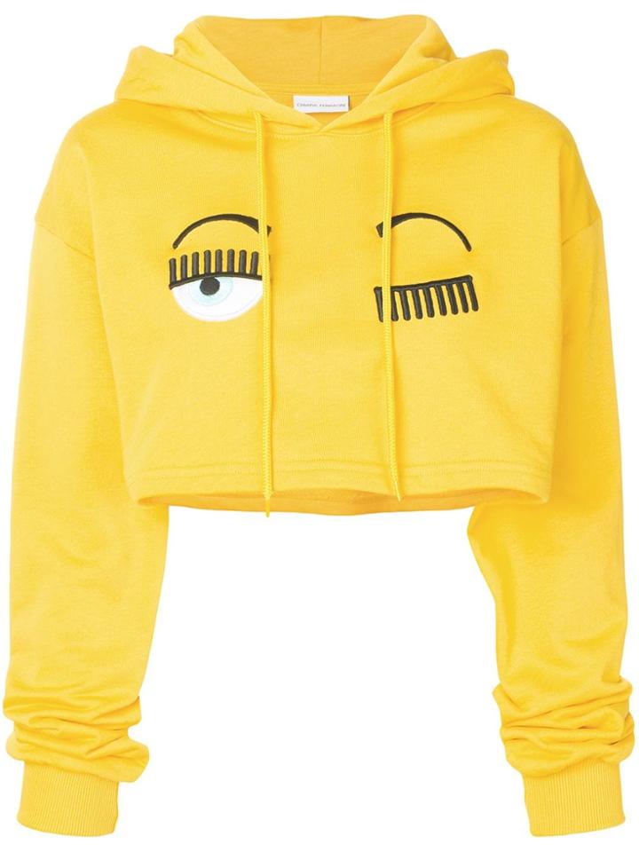 Chiara Ferragni Cropped Winking Sweatshirt - Yellow