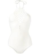 Mikoh - Lattice Neck Swimsuit - Women - Nylon/spandex/elastane - M, White, Nylon/spandex/elastane