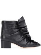 Sergio Rossi 50mm Ruched Boots - Black
