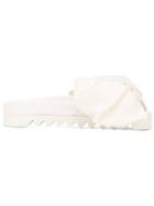 Joshua Sanders Gathered Fabric Slides - White