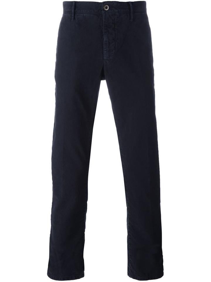 Incotex Classic Chinos, Men's, Size: 34, Blue, Cotton/spandex/elastane