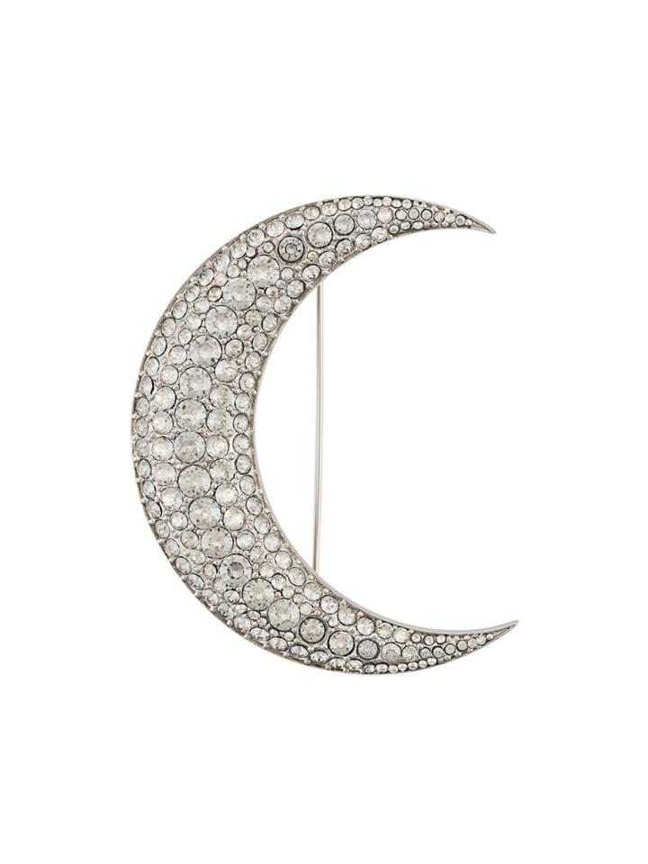 Isabel Marant Moon Embellished Brooch - Silver