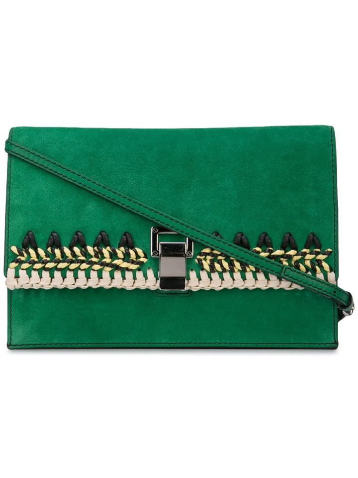 Proenza Schouler Suede Crochet Small Lunch Bag - Green