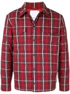 Ports V Checked Padded Jacket - Red