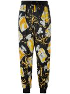 Moschino Perfume Print Trousers, Women's, Size: 40, Black, Silk/cotton/polyamide/other Fibres