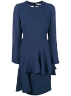 Edeline Lee Pebbled Ruffle Dress - Blue