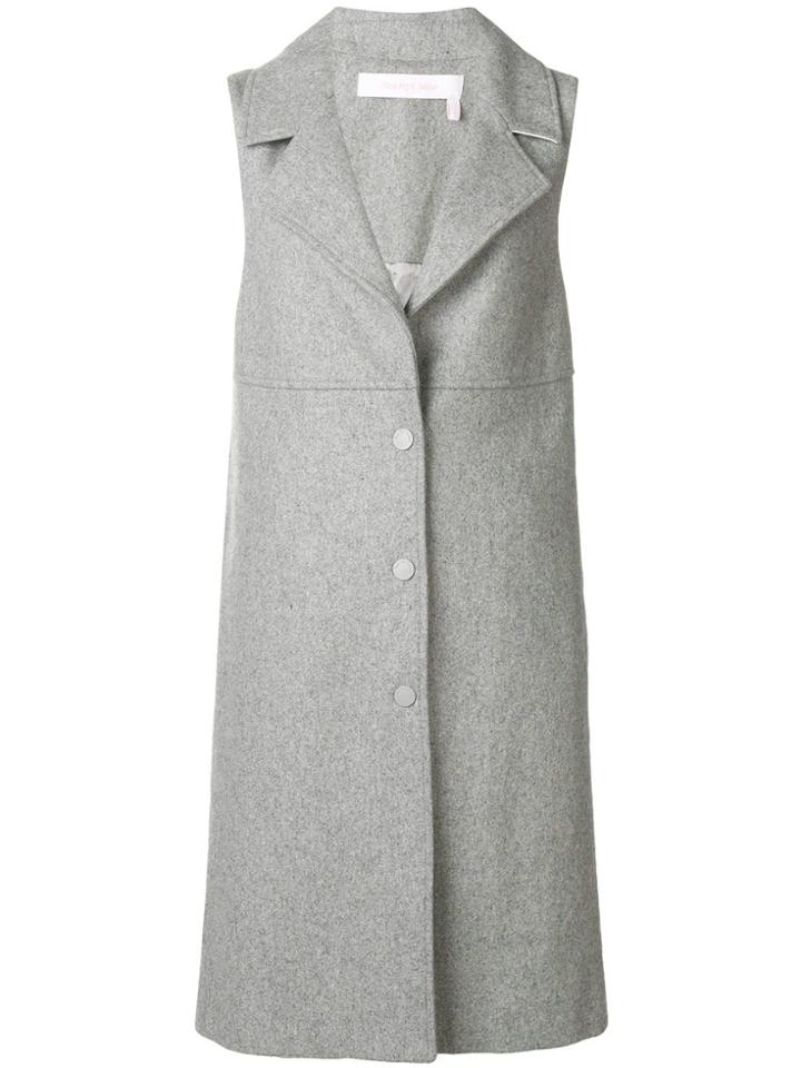 See By Chloé Sleeveless Single-breasted Coat - Grey