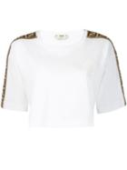 Fendi Logo Trim Cropped T-shirt - White