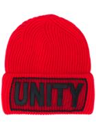 Versace Unity Manifesto Beanie Hat - Red