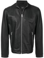 Theory Zipped Leather Jacket - Black