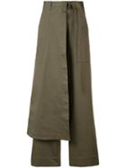 Josh Goot Utility Wrap Pants, Women's, Size: Small, Green, Cotton/spandex/elastane