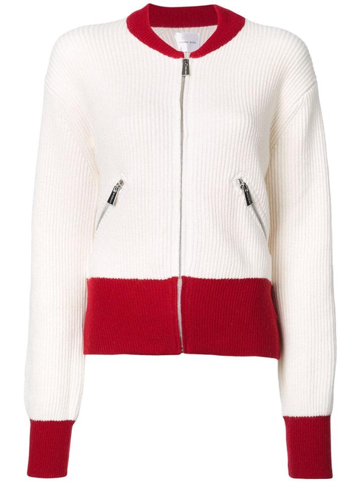 Anine Bing Jasper Zip Up Cardigan - White