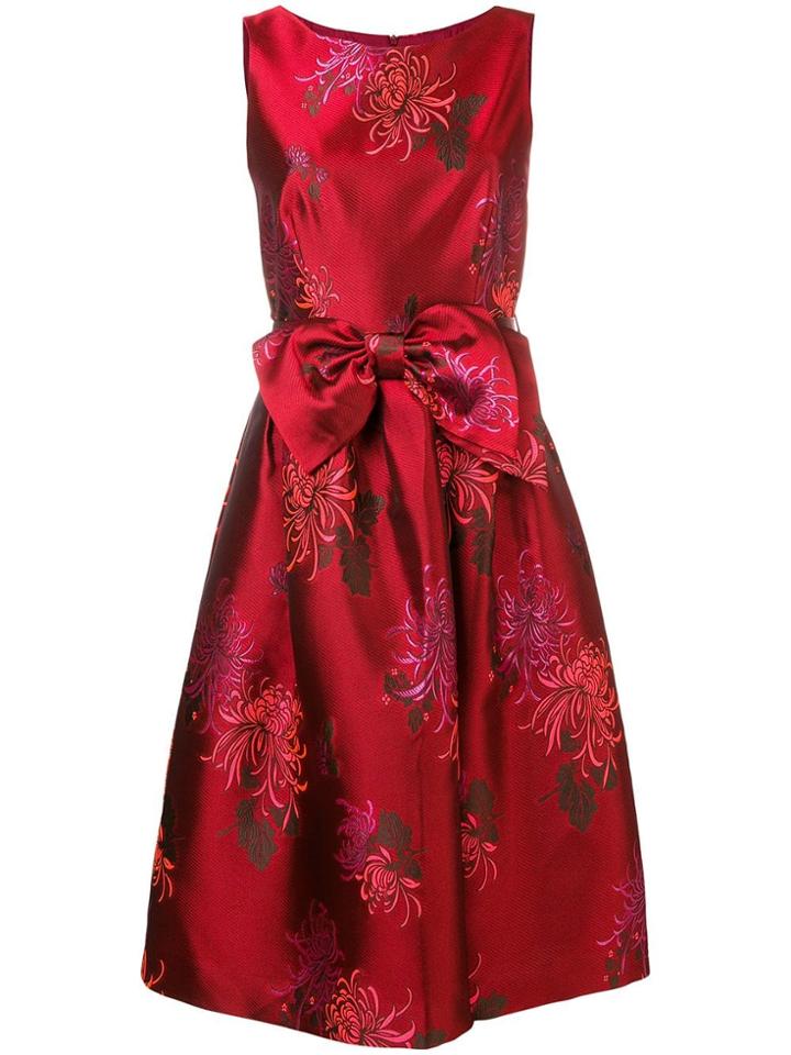 P.a.r.o.s.h. Floral Midi Party Dress - Red