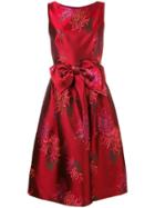 P.a.r.o.s.h. Floral Midi Party Dress - Red