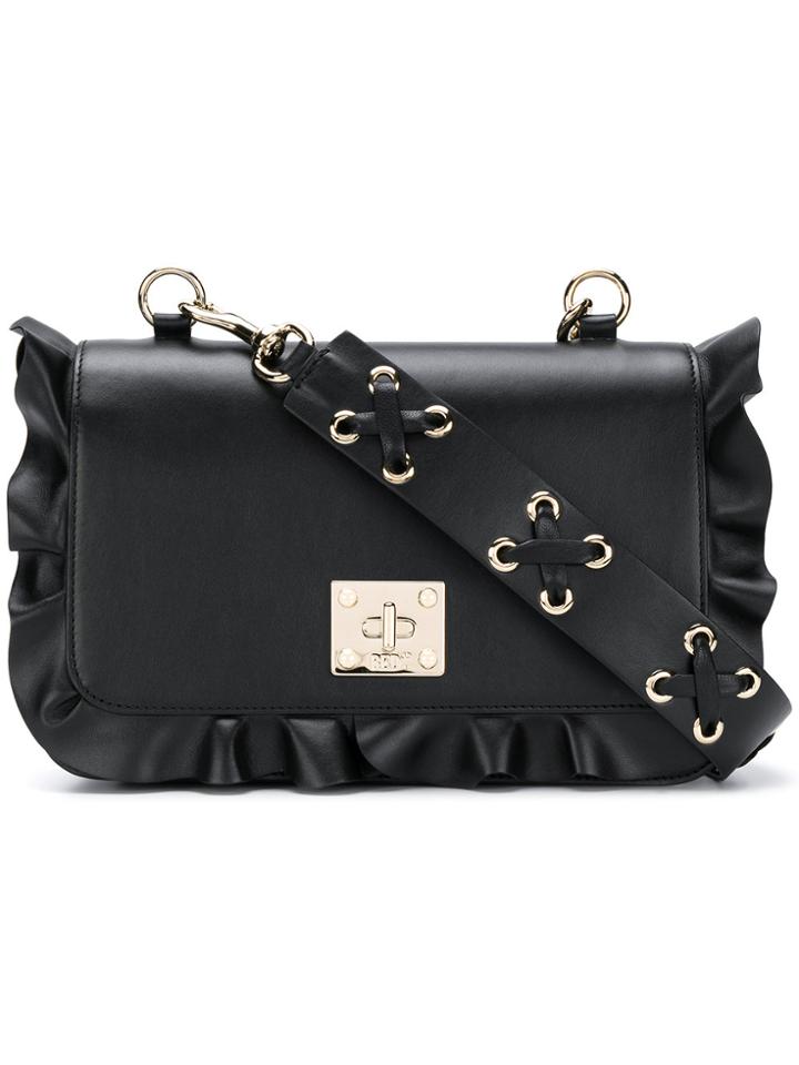 Red Valentino Rock Ruffles Shoulder Bag - Black
