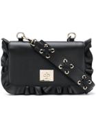 Red Valentino Rock Ruffles Shoulder Bag - Black