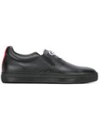 Fendi Appliqué Face Slip-on Sneakers - Black