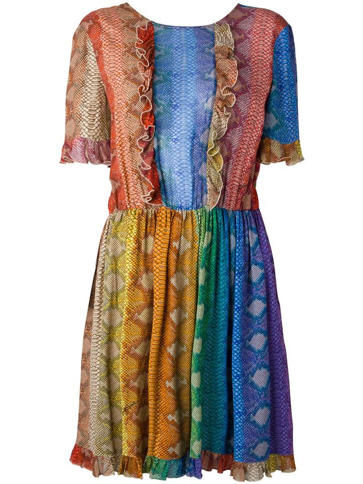 Just Cavalli Patterned Pleat Dress, Women's, Size: 44, Viscose